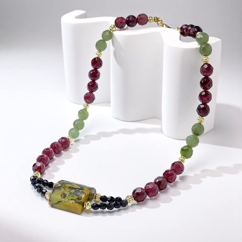 7TO U Healing Crystal Stone Gemstone Beaded Necklace,Handmade Birthstone Quartz Jewelry for Women Girls in Saudi Arabia