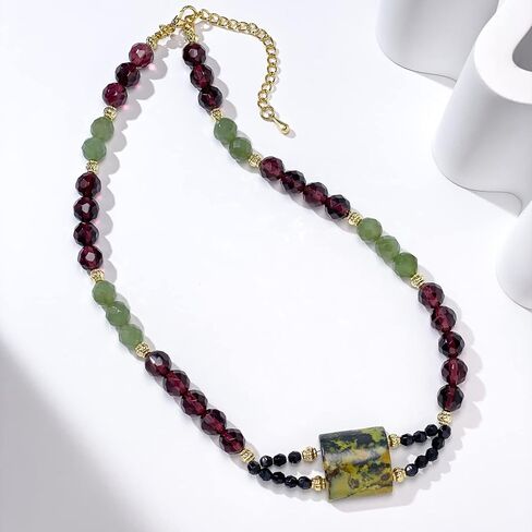 7TO U Healing Crystal Stone Gemstone Beaded Necklace,Handmade Birthstone Quartz Jewelry for Women Girls in Saudi Arabia