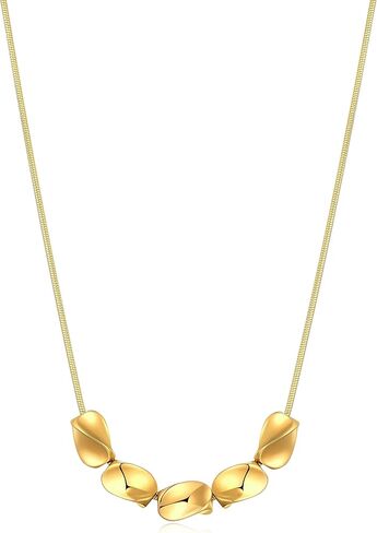 Twisted Five-bead Sliding Necklace Geometric Shape Necklace Titanium Steel Material Twisted Short Bead Series Necklace Gift For Women Girls Mothers and Friends Suitable for Daily Matching in Saudi Arabia