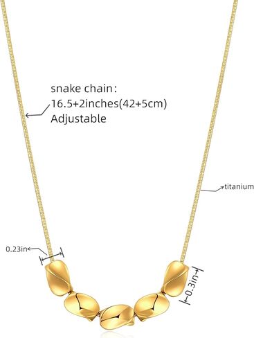 Twisted Five-bead Sliding Necklace Geometric Shape Necklace Titanium Steel Material Twisted Short Bead Series Necklace Gift For Women Girls Mothers and Friends Suitable for Daily Matching in Saudi Arabia