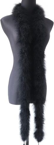 WENCELYL 2 Yards Marabou Feather Boa Trim for Crafts Decortive Christmas Tree Accessory Halloween Carnival Party (Black) in Saudi Arabia