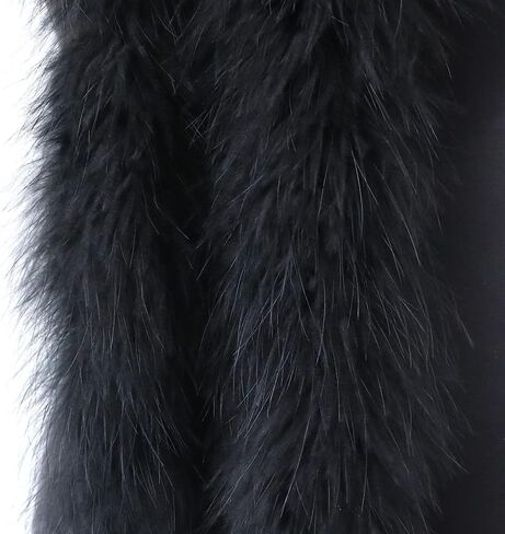WENCELYL 2 Yards Marabou Feather Boa Trim for Crafts Decortive Christmas Tree Accessory Halloween Carnival Party (Black) in Saudi Arabia