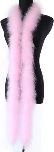WENCELYL 2 Yards Marabou Feather Boa Trim for Crafts Decortive Christmas Tree Accessory Halloween Carnival Party (Black) in Saudi Arabia
