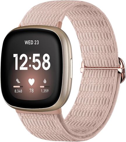 أشرطة مطاطية Maledan متوافقة مع Fitbit Versa 4/Versa 3/Sense/Sense 2 Band للنساء والرجال، حلقة رياضية منفردة قابلة للتنفس وحزام معصم بديل لساعة Fitbit Sense/Versa 4 الذكية in Kuwait