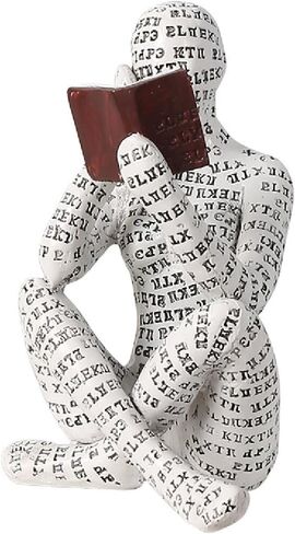 Modern Home Decor Reading Women Figurine Bookshelf Sculpture Thinker Abstract Statue Decorations for Living Room Office Bedroom Decor, Gifts for Women Valentine's Day in Saudi Arabia