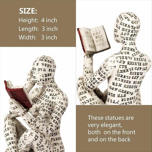Modern Home Decor Reading Women Figurine Bookshelf Sculpture Thinker Abstract Statue Decorations for Living Room Office Bedroom Decor, Gifts for Women Valentine's Day in Saudi Arabia