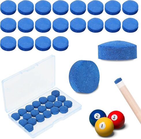 Mozeat Lens Billiard Pool Cue Tips Pool Stick Replacement Tips with Storage Box for Pool Cues and Snooker Supplies in Saudi Arabia