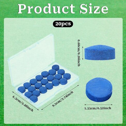 Mozeat Lens Billiard Pool Cue Tips Pool Stick Replacement Tips with Storage Box for Pool Cues and Snooker Supplies in Saudi Arabia
