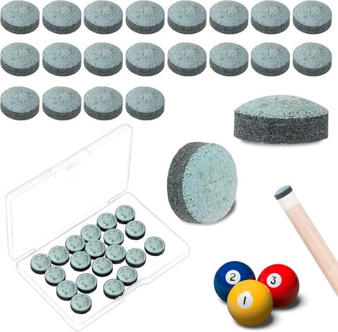 Mozeat Lens Billiard Pool Cue Tips Pool Stick Replacement Tips with Storage Box for Pool Cues and Snooker Supplies in Saudi Arabia