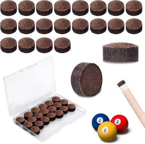 Mozeat Lens Billiard Pool Cue Tips Pool Stick Replacement Tips with Storage Box for Pool Cues and Snooker Supplies in Saudi Arabia