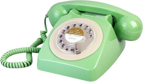 Telephone, Corded Landline Phones for Home, Retro Old Fashion Home Phone with Rotary Dial Keypad, Antique Old Fashion Telephones Novelty Gift for Decoration in Kuwait