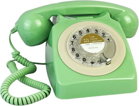Telephone, Corded Landline Phones for Home, Retro Old Fashion Home Phone with Rotary Dial Keypad, Antique Old Fashion Telephones Novelty Gift for Decoration in Kuwait