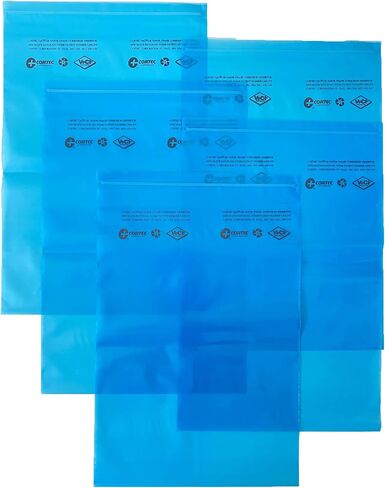 أكياس إغلاق بسحاب لمنع الصدأ من VCI (12 × 18 بوصة - 4 مل) أكياس بولي Cortec VpCI-126 مضادة للصدأ ذات ختم علوي VCI لحماية المعادن (عبوة من 5 قطع) in Kuwait