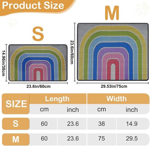 Bienbee Cat Litter Mat, 30"x24" Litter Mat Double Layer Litter Trapping Mat, Reduces Tracking and Keeps Floors Clean,Black Mushroom L in Saudi Arabia
