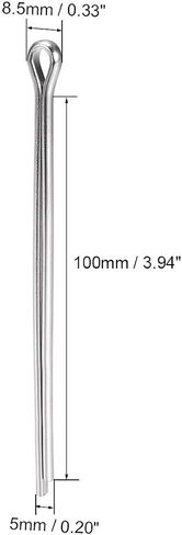 uxcell Split Cotter Pin - 6mm x 35mm 304 Stainless Steel 2-Prongs Silver Tone Fastener Clip Key 8Pcs in Saudi Arabia