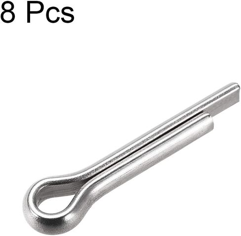 uxcell Split Cotter Pin - 6mm x 35mm 304 Stainless Steel 2-Prongs Silver Tone Fastener Clip Key 8Pcs in Saudi Arabia