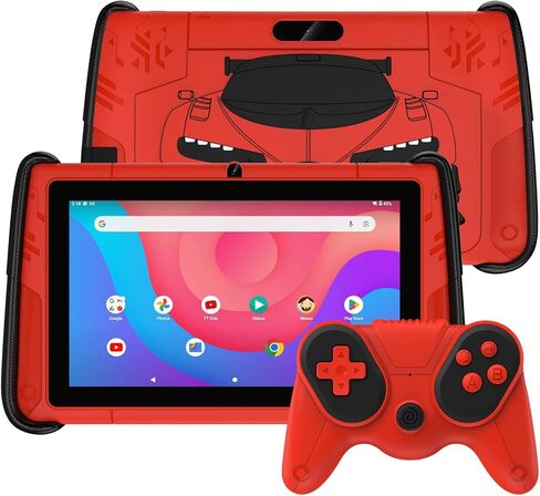 تابلت للأطفال مقاس 7 بوصة، جهاز لوحي Android 12 للأطفال مع وحدات تحكم في الألعاب، ذاكرة وصول عشوائي 4 جيجابايت + ذاكرة تخزين داخلية 64 جيجابايت (قابلة للتوسيع 512 جيجابايت)، مراقبة أبوية، برامج أطفال مثبتة مسبقًا، حافظة مقاومة للصدمات (أحمر) in Kuwait