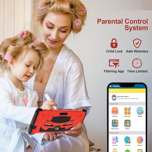 تابلت للأطفال مقاس 7 بوصة، جهاز لوحي Android 12 للأطفال مع وحدات تحكم في الألعاب، ذاكرة وصول عشوائي 4 جيجابايت + ذاكرة تخزين داخلية 64 جيجابايت (قابلة للتوسيع 512 جيجابايت)، مراقبة أبوية، برامج أطفال مثبتة مسبقًا، حافظة مقاومة للصدمات (أحمر) in Kuwait