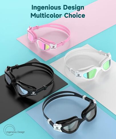 RIOROO Swim Goggles,Polarized Swimming Goggles for Men Women Adults Youth Anti Fog/No Leak/Clear Wide Vision/UV Protection in Saudi Arabia