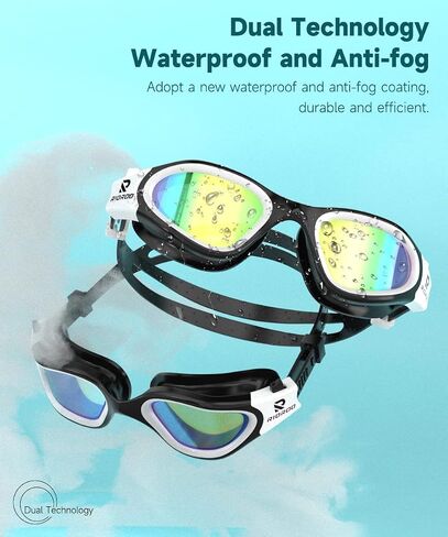 RIOROO Swim Goggles,Polarized Swimming Goggles for Men Women Adults Youth Anti Fog/No Leak/Clear Wide Vision/UV Protection in Saudi Arabia