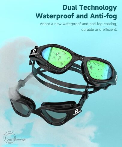 نظارات السباحة RIOROO، نظارات السباحة المستقطبة للرجال والنساء والبالغين والشباب مضادة للضباب/بدون تسرب/رؤية واسعة واضحة/حماية من الأشعة فوق البنفسجية in Kuwait