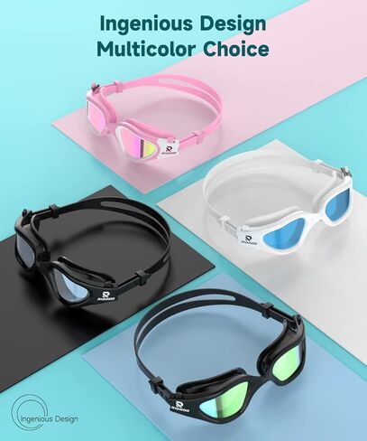 نظارات السباحة RIOROO، نظارات السباحة المستقطبة للرجال والنساء والبالغين والشباب مضادة للضباب/بدون تسرب/رؤية واسعة واضحة/حماية من الأشعة فوق البنفسجية in Kuwait