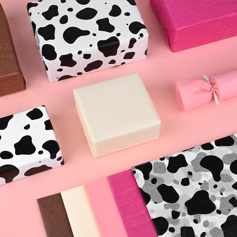 100 Sheets 20×14 Inches Western Cowgirl Party Tissue Paper Pink Cow Printed Tissue Paper for My First Rodeo Birthday Party Cowboy Birthday Baby Shower in Saudi Arabia