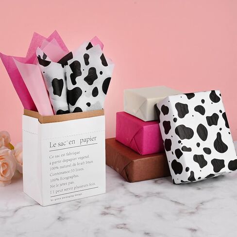100 Sheets 20×14 Inches Western Cowgirl Party Tissue Paper Pink Cow Printed Tissue Paper for My First Rodeo Birthday Party Cowboy Birthday Baby Shower in Saudi Arabia