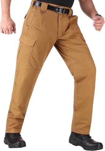 WHITEDUCK Men's Tactical Pants Ripstop Stretch Water Resistant with 13 Pockets Cargo Work Pants- Military Hiking Outdoor… in Kuwait