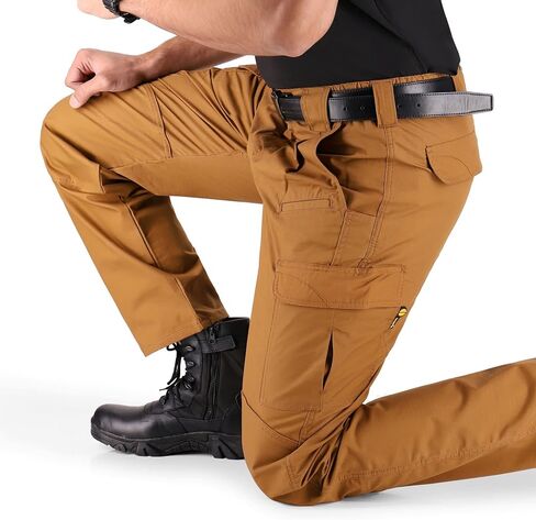 WHITEDUCK Men's Tactical Pants Ripstop Stretch Water Resistant with 13 Pockets Cargo Work Pants- Military Hiking Outdoor… in Kuwait