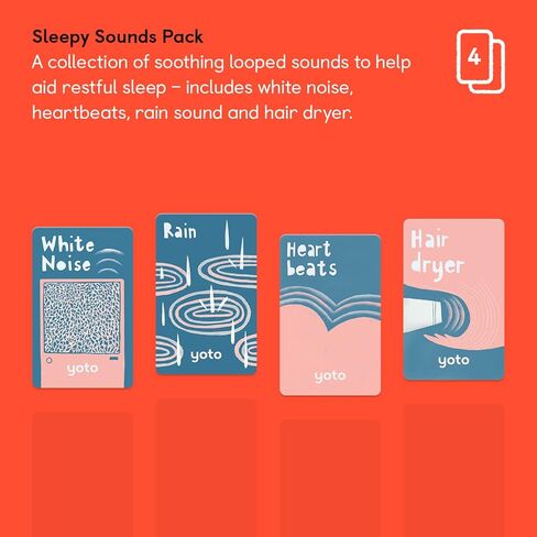 حزمة Yoto Sleepy Sounds Pack - 4 بطاقات صوتية للأطفال للاستخدام مع مشغل Yoto ومشغل الصوت الصغير الكل في 1، والاستماع بدون شاشة مع تأثيرات صوتية ضوضاء بيضاء مريحة لوقت النوم والاسترخاء in Kuwait