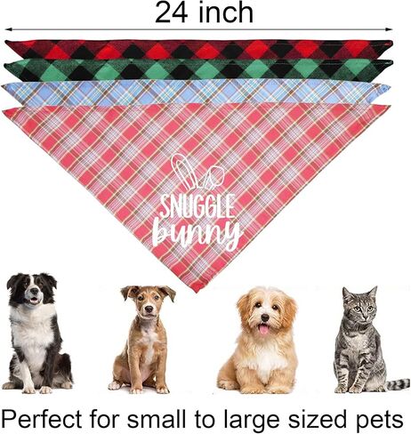 4 قطع من عصابات رأس عيد الحب لعيد الحب وعيد الفصح للكلاب، وشاح منقوش للكلب والجرو ووشاح باندانا للكلاب الصغيرة والمتوسطة والكبيرة والحيوانات الأليفة in Kuwait