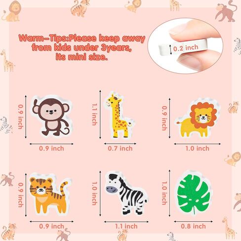 ممحاة سفاري أنيمالز بيسيل 60 قطعة ممحاة مطاطية صغيرة للحيوانات البرية الكرتونية للأطفال، ممحاة ألغاز مكتبية ثلاثية الأبعاد لطيفة، مكافأة للطلاب في المدرسة، مكافأة الربيع والصيف، وحفلات عيد الميلاد، وحفلات أعياد الميلاد in Kuwait