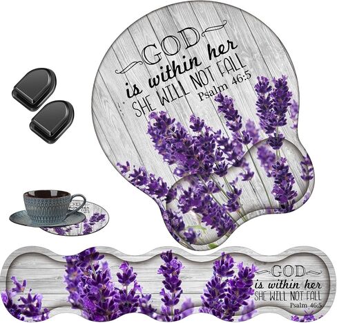 Large Gaming Mouse Pad, Keyboard Wrist Rest + Mouse Wrist Pad + Coaster + Mini Hook Desk Pad Set, Memory Foam, Non-Slip Base. Suitable for Office and Home - Sunflower Inspirational Quote in Saudi Arabia