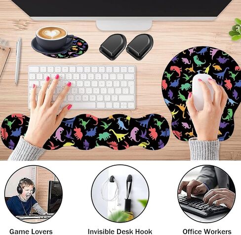 Large Gaming Mouse Pad, Keyboard Wrist Rest + Mouse Wrist Pad + Coaster + Mini Hook Desk Pad Set, Memory Foam, Non-Slip Base. Suitable for Office and Home - Sunflower Inspirational Quote in Saudi Arabia