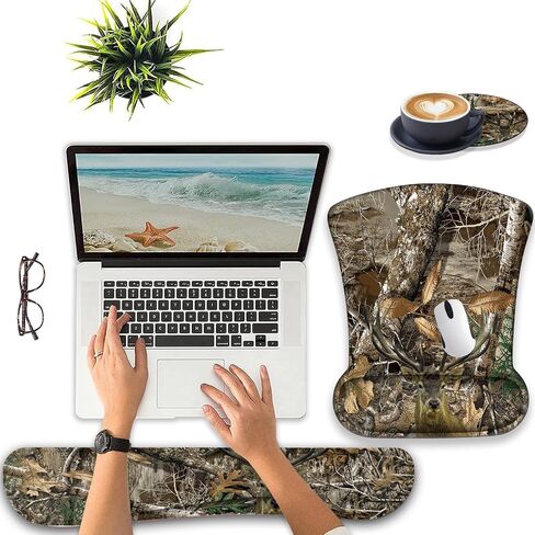 Large Gaming Mouse Pad, Keyboard Wrist Rest + Mouse Wrist Pad + Coaster Combination Set, Memory Sponge Non-Slip Base. Suitable for Office and Home, Red Glitter Quote Proverbs 31-25 in Kuwait