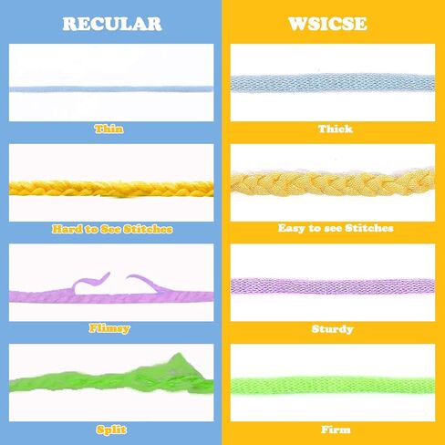 3 × 50 جرام من خيوط الكروشيه للمبتدئين، خيوط للحياكة سهلة الرؤية، خيوط سميكة مكتنزة وناعمة لهدايا خيوط الحياكة للمبتدئين in Kuwait