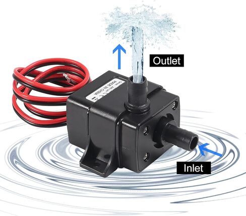 DIANN 2pcs Mini Submersible Water Pump DC 12V Small Fountain Pump (4.8W 240L/H) for Fish Tank Aquarium Fountain in Saudi Arabia