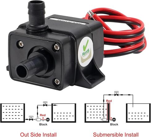 DIANN 2pcs Mini Submersible Water Pump DC 12V Small Fountain Pump (4.8W 240L/H) for Fish Tank Aquarium Fountain in Saudi Arabia