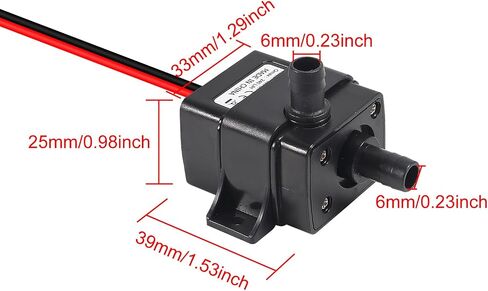 DIANN 2pcs Mini Submersible Water Pump DC 12V Small Fountain Pump (4.8W 240L/H) for Fish Tank Aquarium Fountain in Saudi Arabia