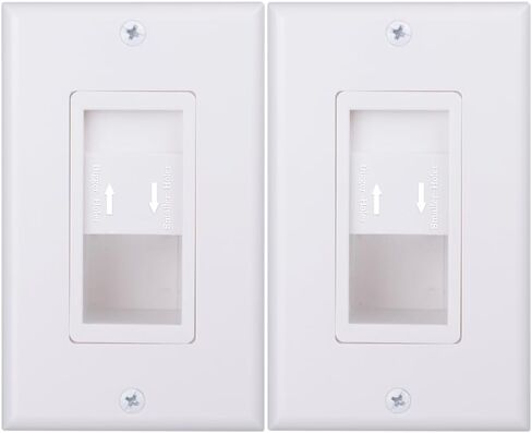 Cable Pass Through Wall Plate 2 Pack with Slider Cap, 1-Gang Wall Plate Cover Built in Low Voltage Mounting Bracket for Routing Cables and Wires In-wall in Saudi Arabia