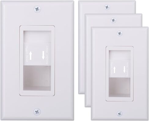 Cable Pass Through Wall Plate 2 Pack with Slider Cap, 1-Gang Wall Plate Cover Built in Low Voltage Mounting Bracket for Routing Cables and Wires In-wall in Saudi Arabia