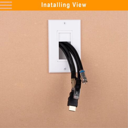 Cable Pass Through Wall Plate 2 Pack with Slider Cap, 1-Gang Wall Plate Cover Built in Low Voltage Mounting Bracket for Routing Cables and Wires In-wall in Saudi Arabia