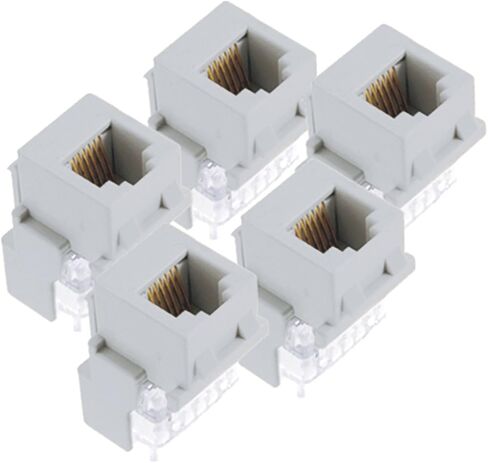 Legrand - مقبس Keystone للهاتف OnQ RJ45، مقبس Keystone للبيانات من ذكر إلى أنثى مع تصميم Keystone مثبت في الخلف، موصل Keystone عالمي، لوز خفيف، 5 عبوات، F3450LAV5 in Saudi Arabia