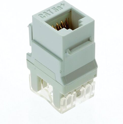 Legrand - مقبس Keystone للهاتف OnQ RJ45، مقبس Keystone للبيانات من ذكر إلى أنثى مع تصميم Keystone مثبت في الخلف، موصل Keystone عالمي، لوز خفيف، 5 عبوات، F3450LAV5 in Saudi Arabia