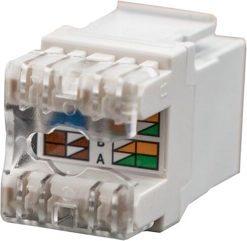 Legrand - مقبس Keystone للهاتف OnQ RJ45، مقبس Keystone للبيانات من ذكر إلى أنثى مع تصميم Keystone مثبت في الخلف، موصل Keystone عالمي، لوز خفيف، 5 عبوات، F3450LAV5 in Saudi Arabia