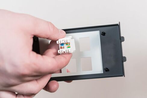 Legrand - مقبس Keystone للهاتف OnQ RJ45، مقبس Keystone للبيانات من ذكر إلى أنثى مع تصميم Keystone مثبت في الخلف، موصل Keystone عالمي، لوز خفيف، 5 عبوات، F3450LAV5 in Saudi Arabia