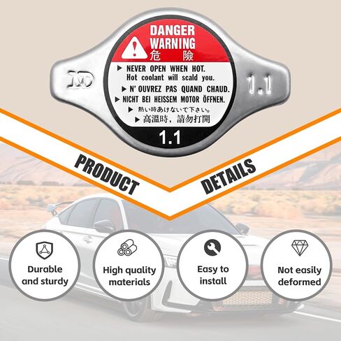 غطاء مشعاع Ladnum، متوافق مع 1995-2007 Honda Odyssey، 1992-2005 Honda Civic، 1994-2006 Honda Accord، 2003-2008 Pilot، 1997-2005 Honda CRV، قطعة بديلة 19045-PAA-A01 19045PAAA01 in Kuwait