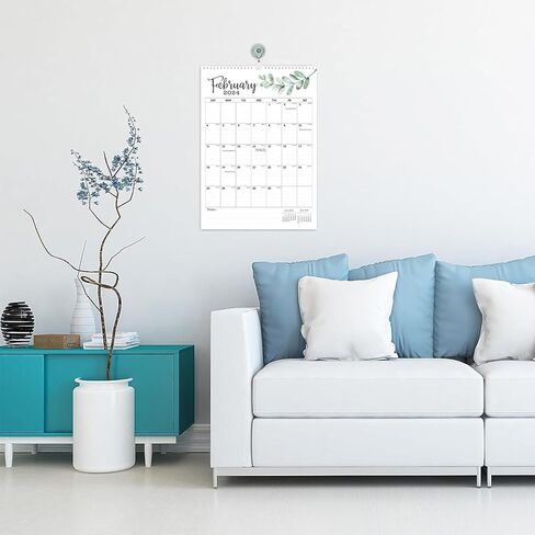 تقويم الحائط 2024-2025، 12 بوصة × 17 بوصة 18 شهرًا يناير 2024 - يونيو 2025، 2024 تقويم كبير مع ملصقات + ربط سلك مزدوج + خطاف تعليق + تواريخ جوليان، تقويم حائط 2024 لتنظيم المكتب المنزلي in Kuwait