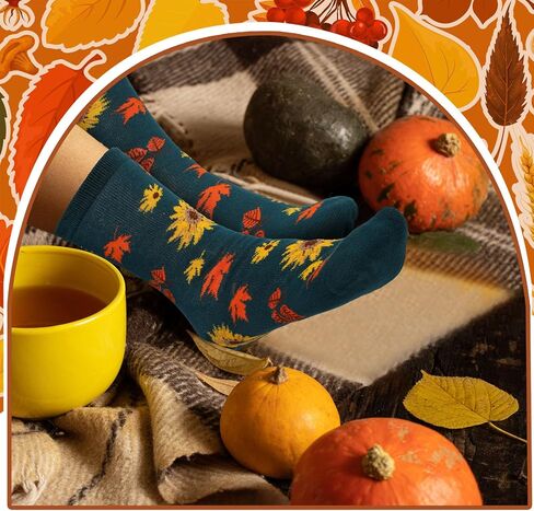 Haysandy 8 Pairs Christmas Socks Thanksgiving Crew Socks Bulk for Women Men Funny Stretchy Novelty Xmas Holiday Gift in Saudi Arabia